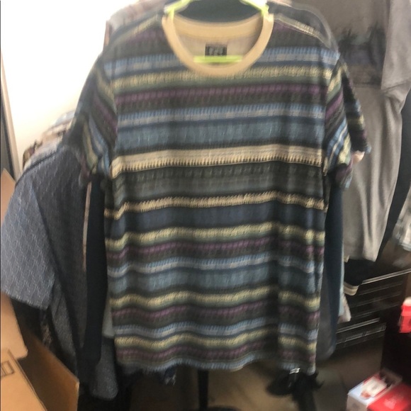 Quiksilver Blue Short Sleeve Tee Vibrant Stripes - Picture 5 of 8